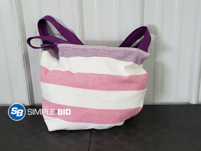 Lot 58-73284 - 2-in-1 Beach Towel &amp; Tote Bag, 100% Cotton, Striped, 40x72 - appears unused