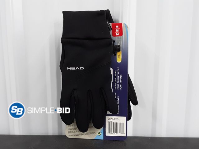 Lot 58-37581 - HEAD Men's Touchscreen Running Gloves - SIZE MEDIUM - appear unused