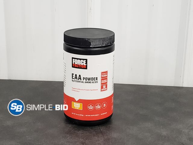 Lot 58-84106 - Force Factor EAA Powder 8g Essential Amino Acids -30 Servings