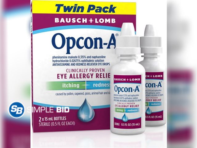 Lot 58-58012 - New Opcon-A Eye Allergy Relief Drops–Antihistamine and Redness Reliever Eye Drops–from Bausch + Lomb...