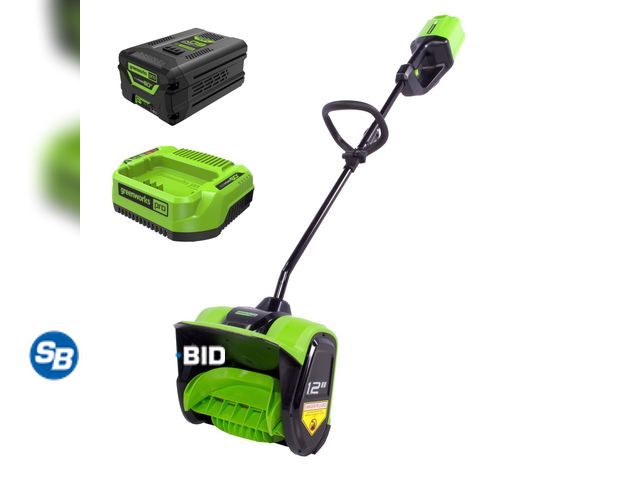 Lot 58-33173 - New Greenworks 60V 12" Brushless Snow Shovel + 4.0Ah Battery &amp; Charger 2608602