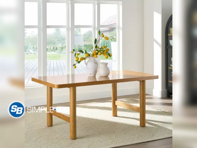 Lot 58-56442 - Better Homes &amp; Gardens Adlin 70 in Rectangle Dining Table, Light Honey - New in Box