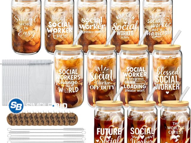 Lot 58-74288 - New 12 Set Social Worker Appreciation Gifts Bulk Christmas Gifts for Social Worker Employee Coworker...