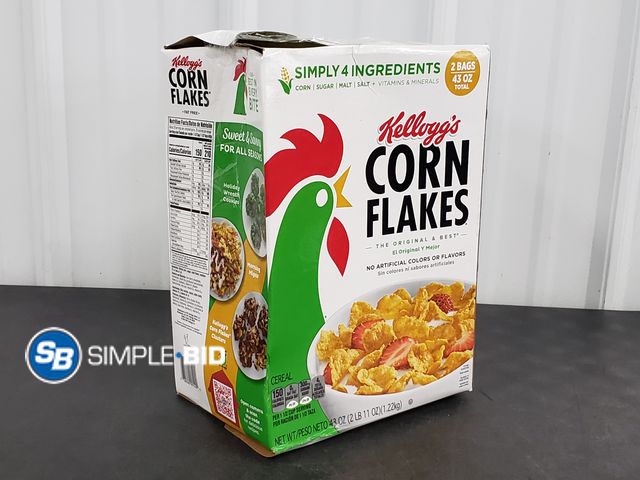 Lot 58-70337 - Kelloggs Corn Flakes Breakfast Cereal 43 Ounce - unopened - 2 Bags - expired