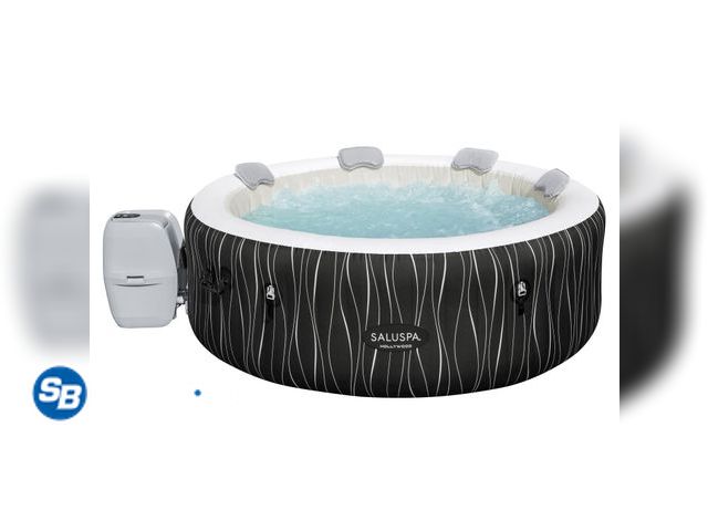 Lot 58-33195 - New SaluSpa Hollywood AirJet Inflatable Circle Hot Tub Spa with Color-Changing LED Lights 4-6 Person...