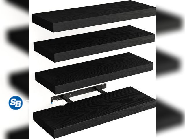 Lot 58-27146 - New Fairy 15.8in Floating Shelves, Rustic Wood Finish Wall Shelves Set of 4, Shelves for Wall Decor,...