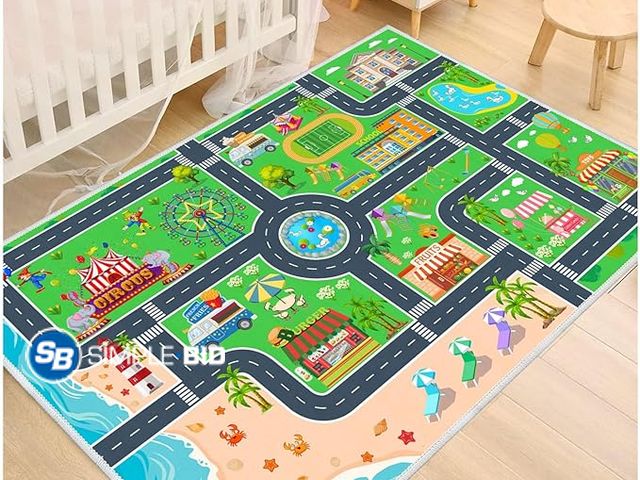 Lot 58-37232 - Kids Carpet Playmat Car Rug, Car Rug for Kids Toy Cars and Train, Non Slip Play Mat for Playroom Kid...
