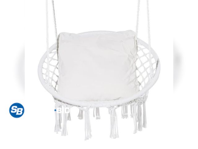 Lot 58-32489 - New Hammock Hanging Swinging Chair,Hanging Cotton Rope Swing Chairs with Cushion and Hardware Kits, ...