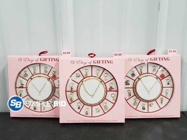 Lot 58-40023 - Lot of (3) New Boxes of 12 Days of GIFTING - bracelet with charms - variety of styles