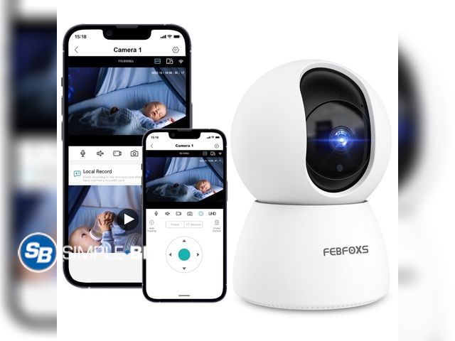Lot 58-58970 - New FEBFOXS 2K Baby Monitor Indoor Security Camera for Home