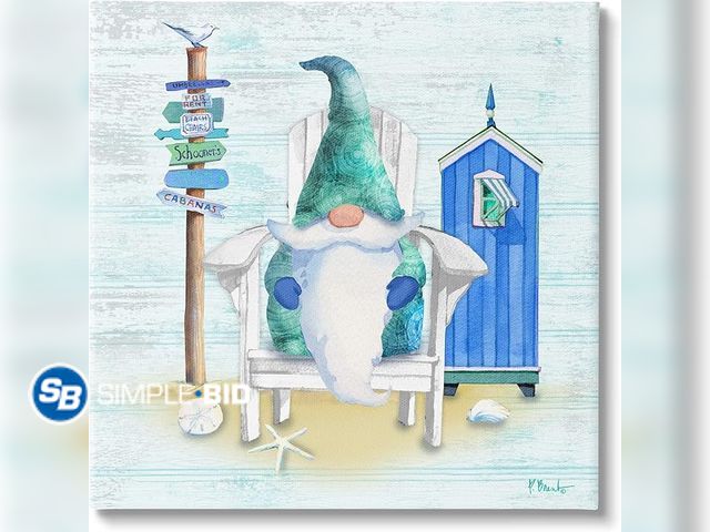 Lot 58-28275 - CHRISTMAS! New Stupell Industries Coastal Gnome Beach Life Relaxing Canvas Wall Art, Design by Paul ...