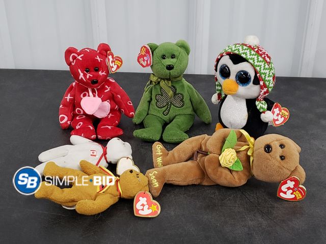 Lot 58-59270 - Lot of (5) TY Beaning Baby Stuffed Animals