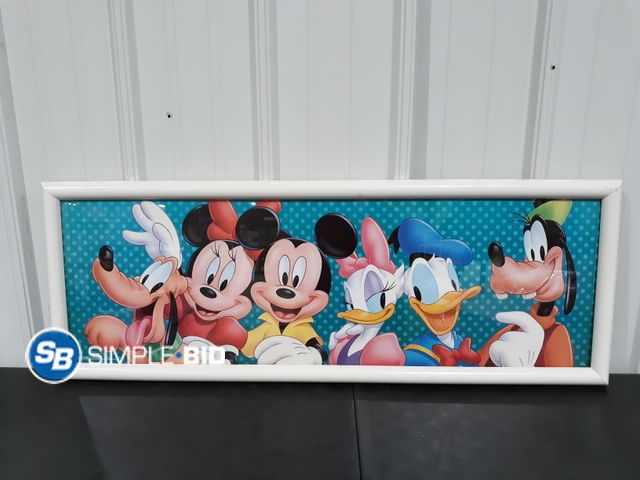 Lot 58-34831 - Decorative Mickey Mouse -- Donald Duck -- Daisy Framed Wall decor - approx. 38" x 13"