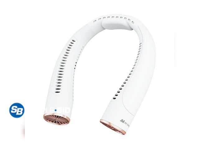 Lot 58-50211 - New Mr.Young Portable Neck Fan - Quiet 4-Speed Adjustable Dual Air Outlets Turbo Design USB-C Rechar...