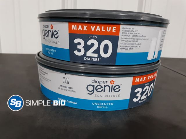 Lot 58-28261 - Lot of (2) New Diaper Genie Unscented Refill - holds up to 320 diapers each