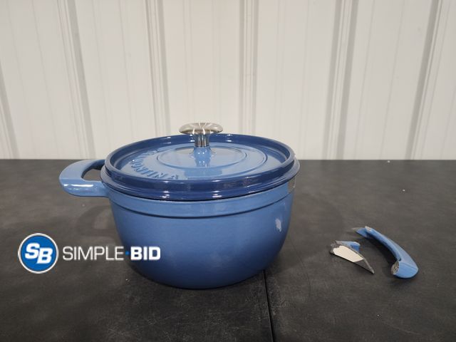 Lot 58-26058 - Tramontina Enameled Cast Iron Dutch Oven Pan with lid - unused - (1) Handle is off