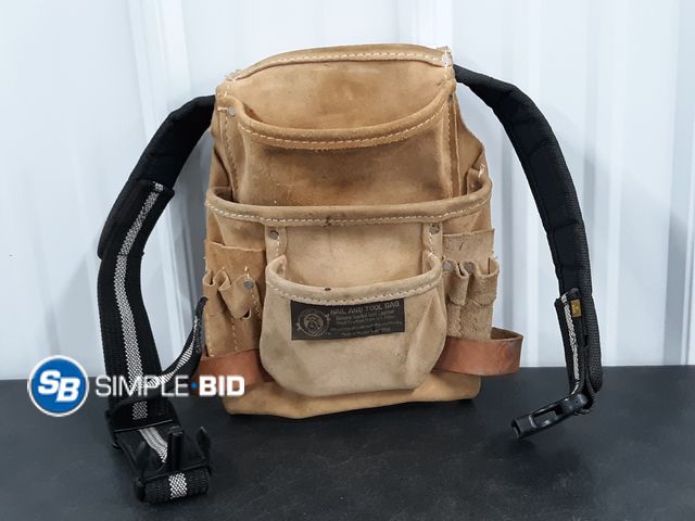 Lot 58-38097 - Nail And Tool Bag - Genuine Sueued Split Leather