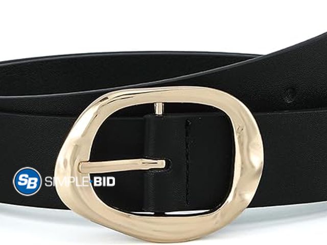 Lot 58-77691 - New Earnda Women Leather Belt for Jeans Dresses, Fashion Buckle Waist Belts | 1.2 in Wide, Trendy Li...
