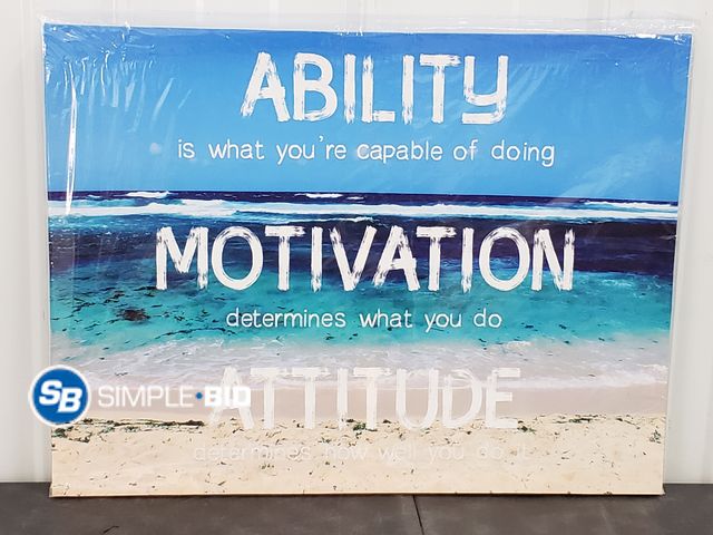Lot 58-75637 - Abitiy/Motivation/Attitude Canvas 18 x 24"
