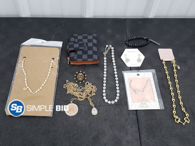 Lot 58-77899 - Lot of Various Jewelry -- including Necklaces, Earrings and more with (mini wallet)