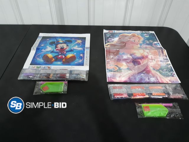 Lot 58-21641 - Lot of (2) New Kid's Diamond art Painting kits (1) MICKEY MOUSE - 30x30 (1) Disney Frozen 30x42.5