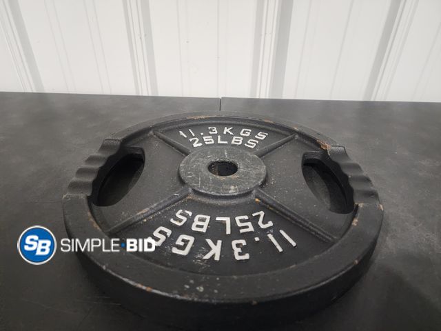 Lot 58-27510 - New 2" Olympic plate weight plate for strength training 25lbs