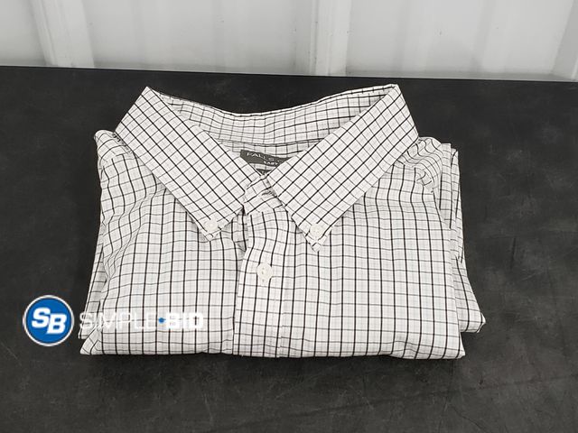 Lot 58-59512 - Falls Creek Plaid Button Down Dress Shirt - Size XXL Tailored Fit - Used