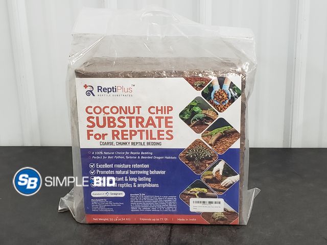 Lot 58-68374 - New ReptiPlus Coconut Chip Substrate for Reptiles - Coarse Chunky Reptile Bedding 10lbs