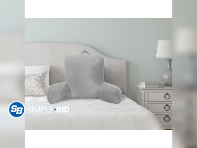 Lot 58-36239 - New Mainstays Plush Soft Silver Backrest