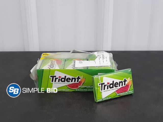 Lot 58-37708 - TRIDENT! Watermelon Twist gum 14 pack - 14 sticks in each pack - unopened