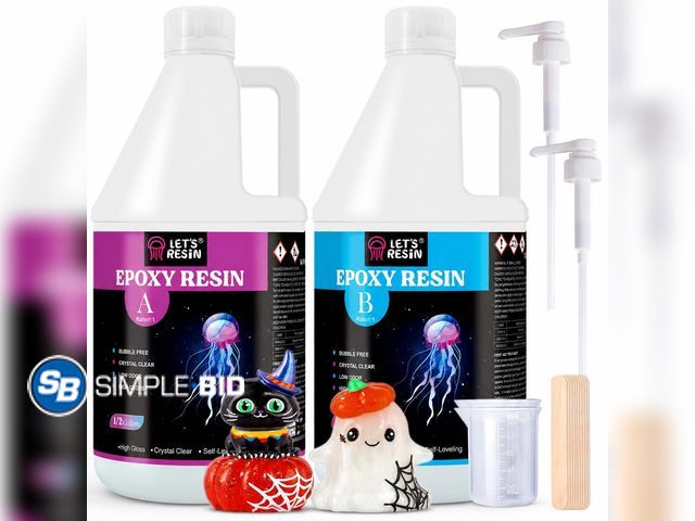 Lot 58-75951 - New LET'S RESIN Epoxy Resin Kit,1 Gallon Bubble Free &amp; Crystal Clear Resin Epoxy Resin for DIY A...