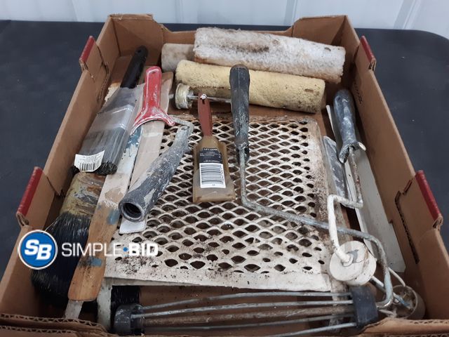 Lot 58-73585 - Box of Various Painting Supplies