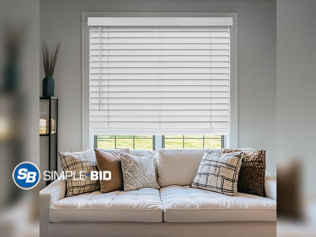 Lot 58-58778 - New Chicology White Cordless 2” Inch Faux Wood Blinds for Windows with Valance |12"W X 48"H| Room Da...