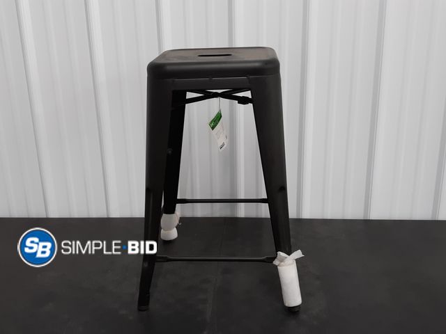Lot 58-37103 - Metal PDG Matte Black Stool 24" - new