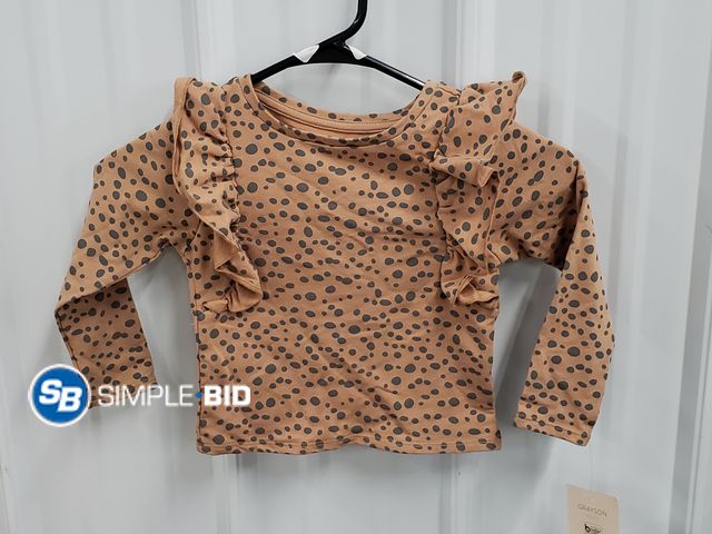 Lot 58-50367 - Lot of (3) New TODDLER Grayson mini Leopard Long sleeve Shirts -(1) 2T (2) 3T - super cute!!