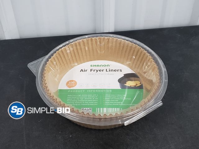 Lot 58-60408 - Air Fryer Liners - 100 Pieces  - unopened - 6.3" x 1.77"
