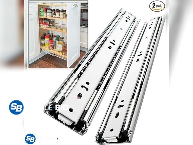 Lot 58-23649 - Heavy Duty Locking Drawer Slides Full Extension Runners with Lock 12 14 16 18 20 22 24 26 28 30 32 3...