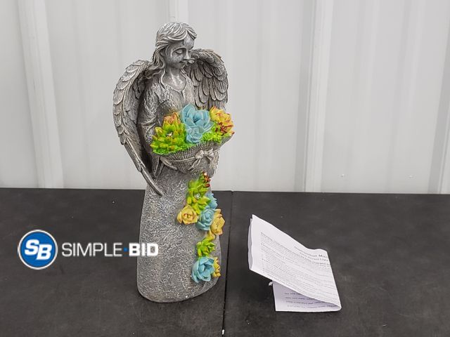 Lot 58-30419 - Solar Garden Statues Outdoor Décor,Angel Outdoor Statues with Lantern,Resin Garden Sculptures &amp; ...