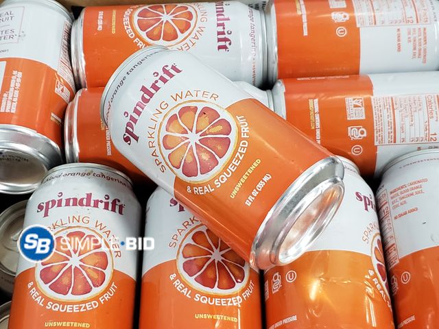 Lot 58-72500 - SPINDRIFT! Lot of (26) Spindrift Blood Orange Tangerine sparkling water 12 fl oz - unopened - out of...
