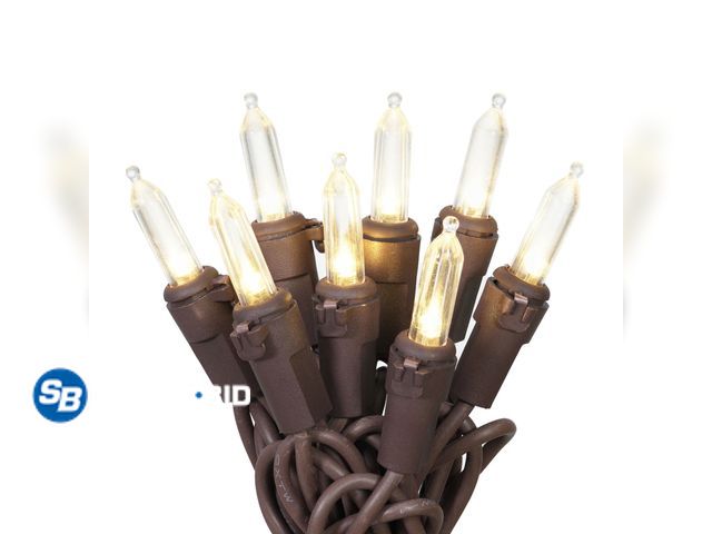 Lot 58-17610 - CHRISTMAS IN JULY! New Mainstays 100-Count Warm White LED Mini Outdoor String Lights with Brown Wire...