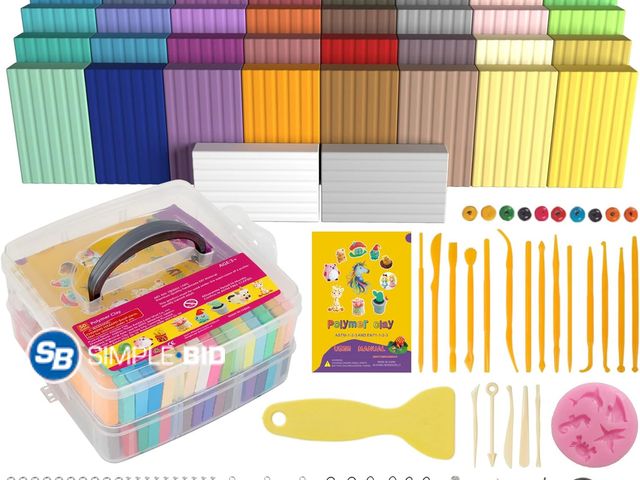 Lot 58-50561 - New Polymer Clay 50 Colors, Modeling Clay for Kids DIY Starter Kits, Oven Baked Model Clay, Non-Stic...