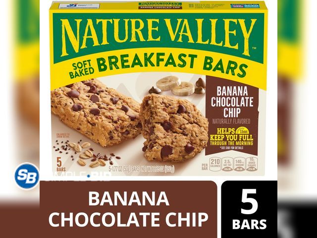 Lot 58-63863 - Lot of (2) Nature Valley Banana Chocolate Chip Soft Baked Breakfast Bars (5 Bars in each box) - unop...