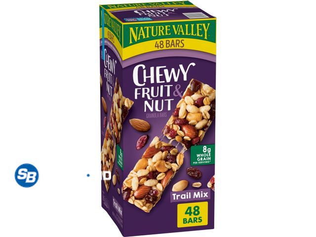 Lot 58-71809 - Nature Valley Chewy Fruit and Nut Granola Bars, Trail Mix Snack Bars, 48 ct, 57.6 OZ - unopened - Ex...