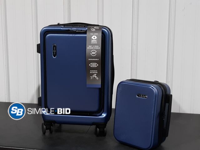 Lot 58-31955 - New 22 Inch Carry On Luggage 22x14x9 Airline Approved, Carry On Suitcase with Wheels, Hard-shell Car...