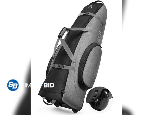 Lot 58-36726 - New OutdoorMaster Padded Golf Travel Bag with Wheels, 900D Heavy Duty Oxford Wear-Resistant and Wate...