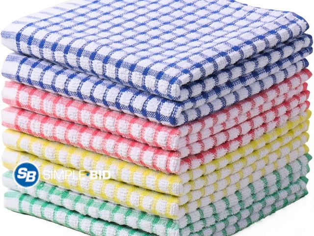 Lot 58-39007 - Oeleky Dish Cloths for Kitchen Washing Dishes, Super Absorbent Dish Rags, Cotton Kitchen Dish Towels...