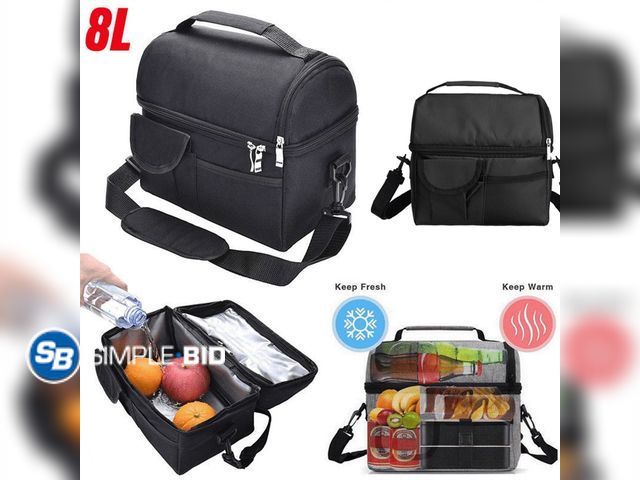 Lot 58-58035 - New BSHAPPLUS® Insulated Lunch Tote Bag Oxford Thermos Hot/Cooler Adults Tote Food Lunch Portable Ba...