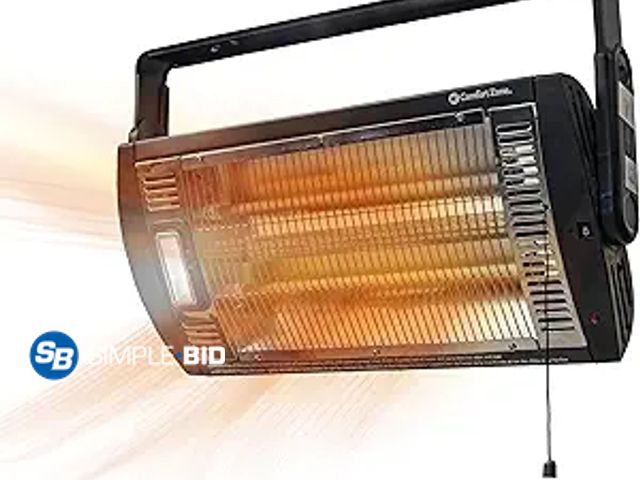 Lot 58-28832 - New Comfort Zone Ceiling Heater, Dual Quartz, Tilt, Safety, Electric