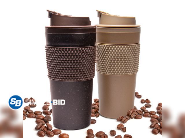Lot 58-62228 - New Stephan Roberts 16 oz Coffee Tumblers, Set of 2, Brown, BPA Free