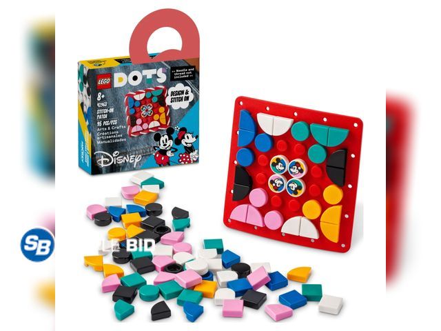 Lot 58-57885 - New LEGO DOTS Disney Mickey and Minnie Mouse Stitch-On Patch 41963, DIY Toy Badge Making Kit to Deco...